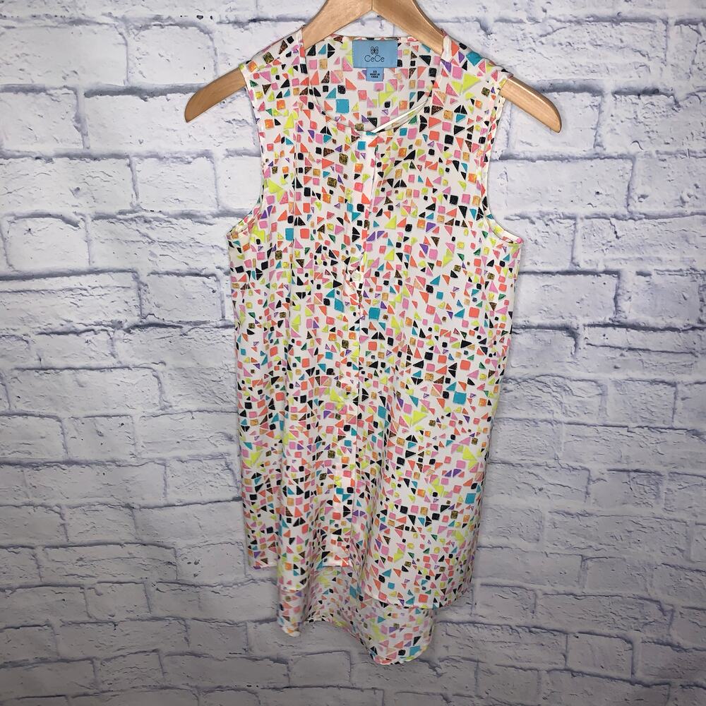 Cece Geometric High Low Dress